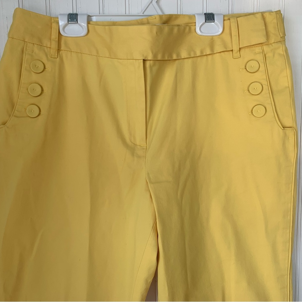 Talbots Stretch (NWOT/12) Crop Pants w/decorative buttons on front side pocket - Picture 2 of 9